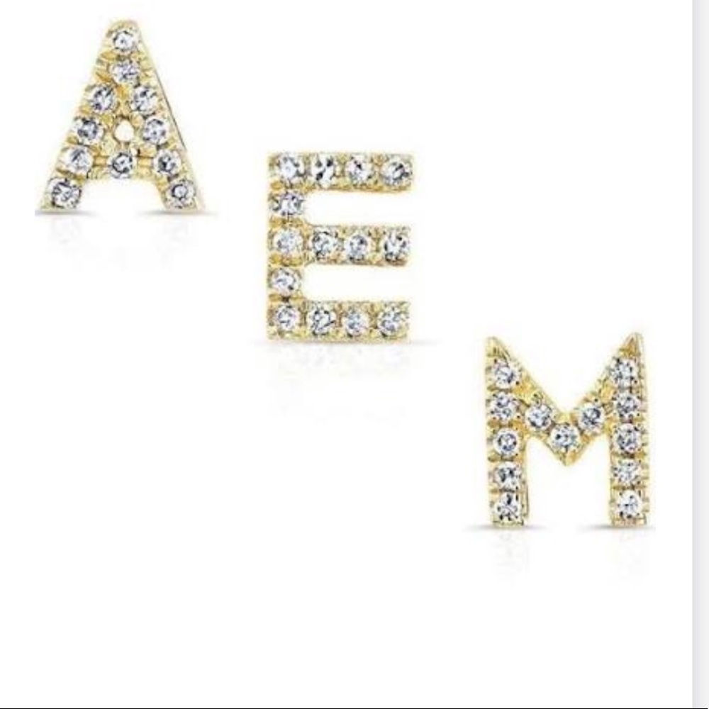 New Gold or silver initial stud
